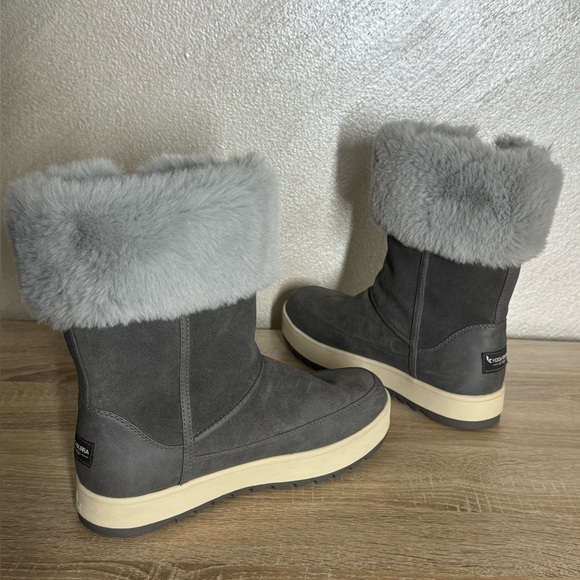 Koolaburra By Ugg Tynlee Waterproof Faux Fur Trim Boots Gray Suede Women 8 - Picture 5 of 13